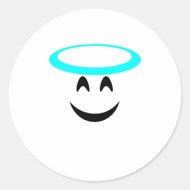 Adesivo Halloween Emoji Costume Sorrindo Cara Halo (Frente)
