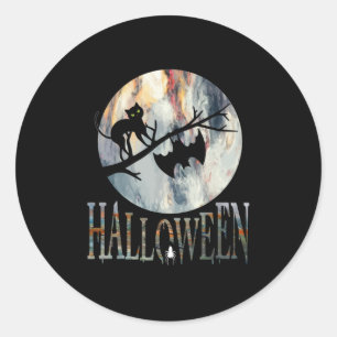 Adesivo Halloween Engraçado Gato Halloween Aniversário