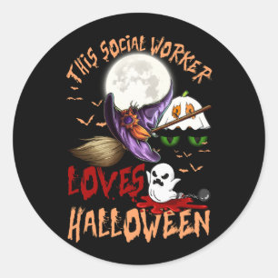 Adesivo Halloween Este Trabalhador Social Adora Halloween