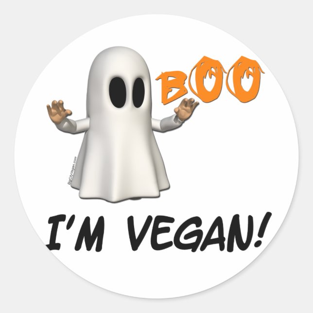Adesivo Halloween Eu sou Vegan (Frente)