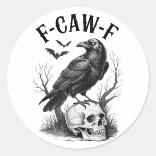 Adesivo Halloween F Caw F Black Bird F-caw-f Crow Women Me