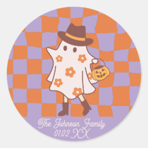 Adesivo Halloween Fantasma Retrô Bruxa Pedido ou Presente