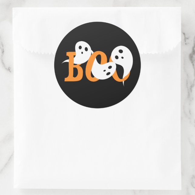 Adesivo Halloween Fantasmas Boo Negro (Bolsa)