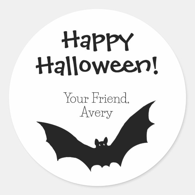 Adesivo Halloween Feliz do Bat Personalizado (Frente)