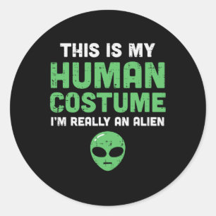 Adesivo Halloween Figurume Humano Sou Alienígena Homens En