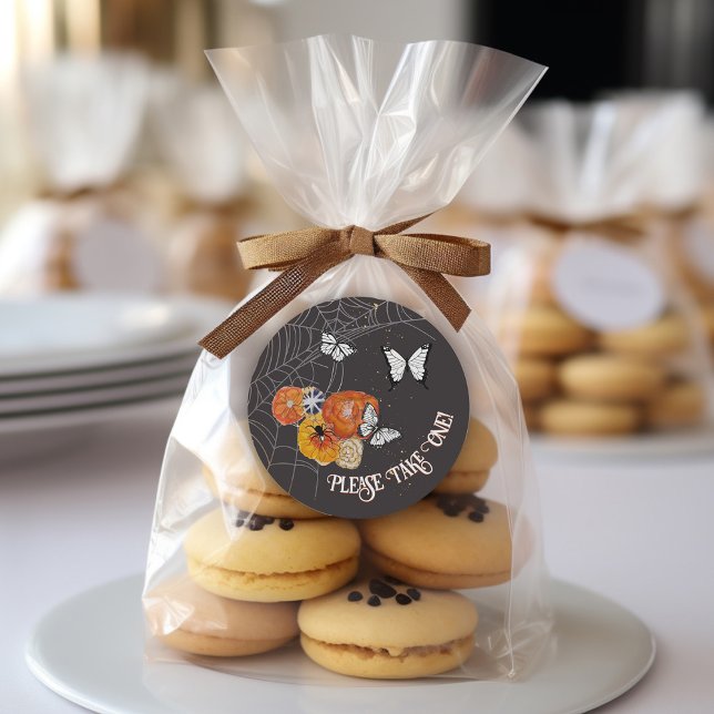 Adesivo Halloween Floral Butterfy Spider Web Trek Bag (Beautiful hand painted fall florals accented with butterflies and spiders for cottagecore Halloween)