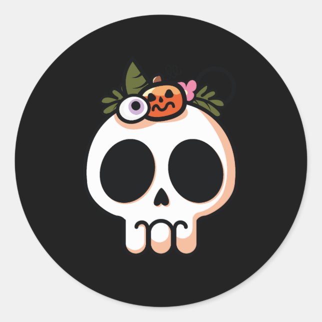 Adesivo Halloween Floral Sugar Skype (Frente)