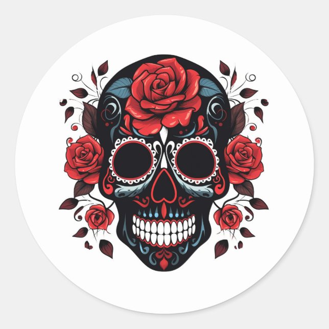 Adesivo Halloween Floral Sugar Skype (Frente)