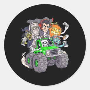 Adesivo Halloween Gamer Skeleton Zombie Monster Truck Boys