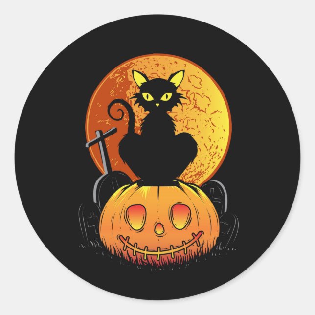 Adesivo halloween gato preto (Frente)