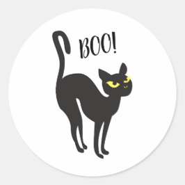 Adesivo Halloween, Gato, Preto, Boo!