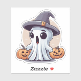 Adesivo Halloween: Geist mit Kürbissen -