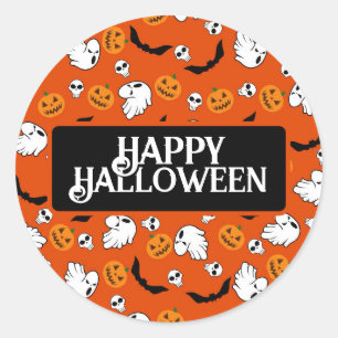 Adesivo Halloween Ghost Bats Skull Pumpkin