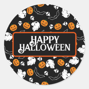 Adesivo Halloween Ghost Bats Skull Pumpkin