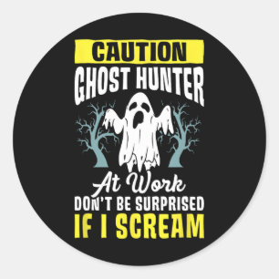Adesivo Halloween Ghost Hunter Trabalha Paranormal Fantasm