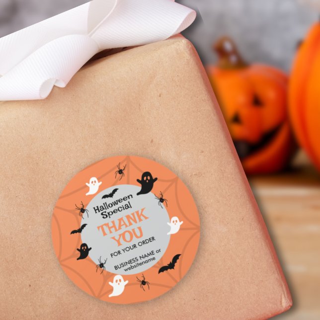 Adesivo Halloween Ghost Spooky Vibes Obrigado (Criador carregado)