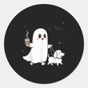 Adesivo Halloween Ghost Walking Dog Spooky Season Hallowee