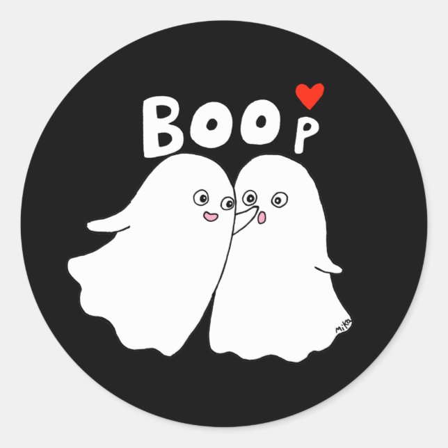 Adesivo Halloween Ghosts Boo Funny Ghost boop favor (Frente)