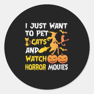 Adesivo Halloween Gift   Só Quero Pet Cats Aniversário
