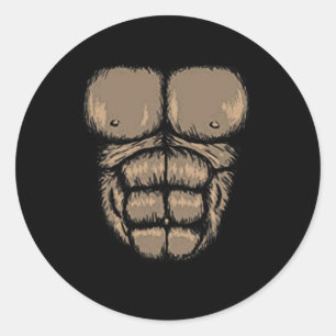 Adesivo Halloween Gorilla Chest Costume Cute Monkey Muscul