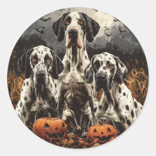 Adesivo Halloween - Grande Dane Dogs Jack O Lantern