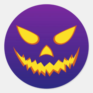Adesivo Halloween Grinning Face Jack o Lanterna Pumpkin