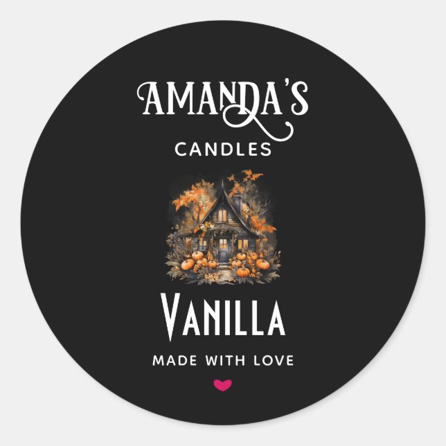 Adesivo Halloween Haunted House Candle Business (Frente)