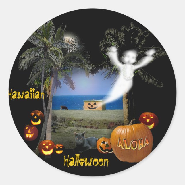 Adesivo Halloween havaiano (Frente)