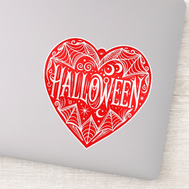 Adesivo Halloween Heart, Red Heart Shape, Holiday (Detalhe)