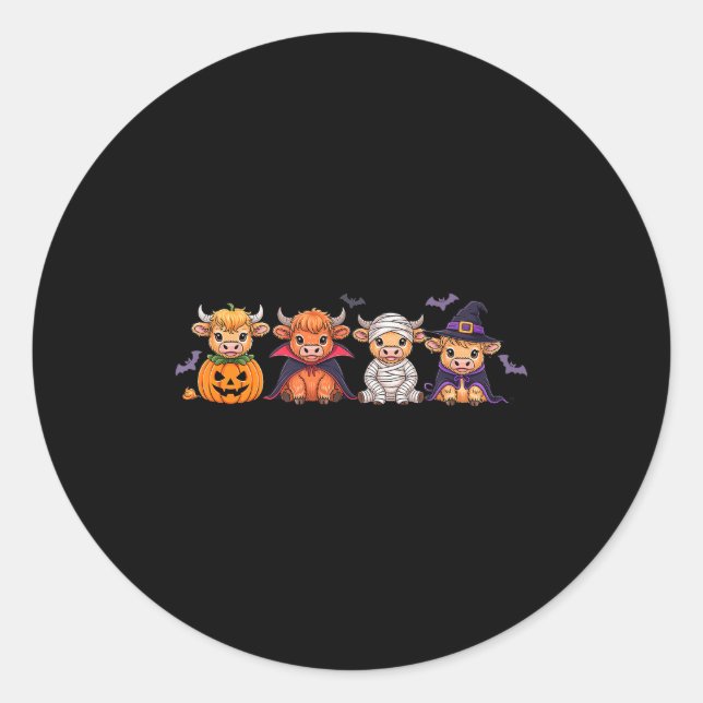 Adesivo Halloween Highland Cow  (Frente)