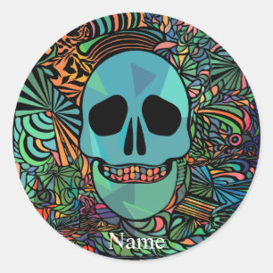 Adesivo Halloween Hippie Skull Thunder_Cove