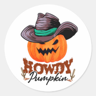 Adesivo Halloween Howdy Pumpkin Cowboy Birthday