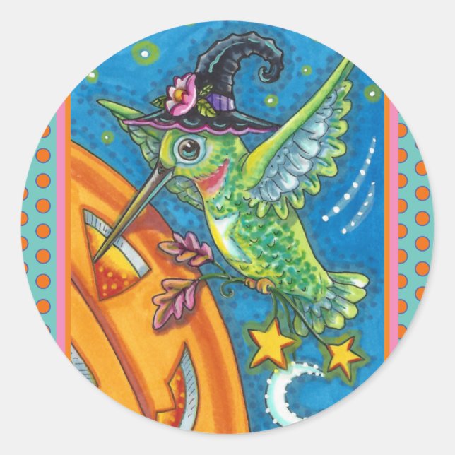 ADESIVO HALLOWEEN HUMMINGBIRD & JACK O LANTERN WHIMSY CLAS (Frente)