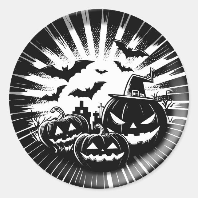 Adesivo Halloween in black and white (Frente)