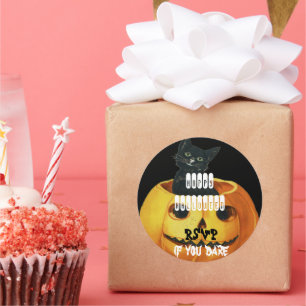 Adesivo HALLOWEEN Jack O' Lantern e Gato Preto