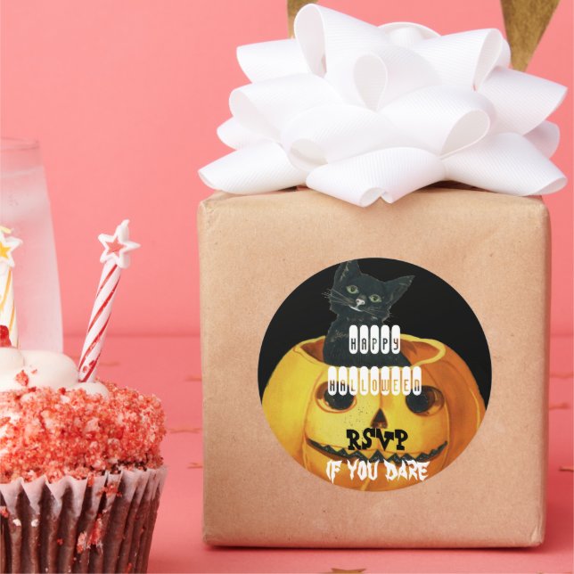 Adesivo HALLOWEEN Jack O' Lanterna e Gato Negro (Festa)