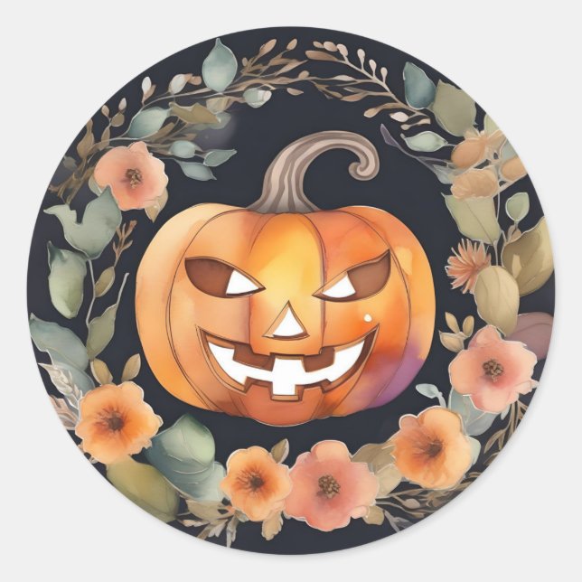 Adesivo Halloween Jack-O-Lanterna, Halloween Pumpkin, (Frente)