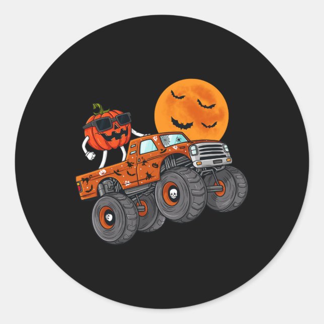 Adesivo Halloween Jack O Lanterna Monster Truck Toddler Bo (Frente)