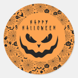 Adesivo Halloween Jack O Lanterna Pumpkin Cara Assustadora