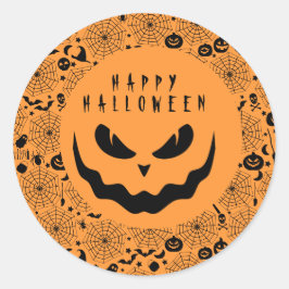 Adesivo Halloween Jack O Lanterna Pumpkin Cara Assustadora
