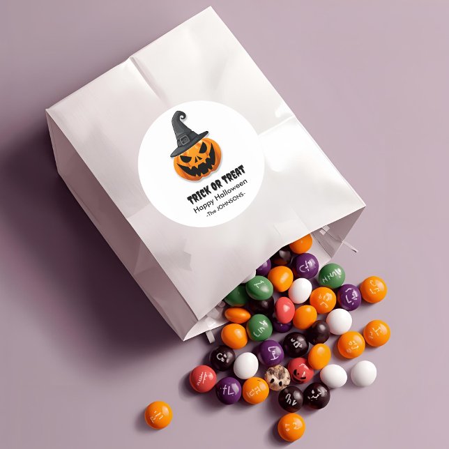 Adesivo Halloween Jack-o'-lanternas - Design de Trick ou T (Criador carregado)