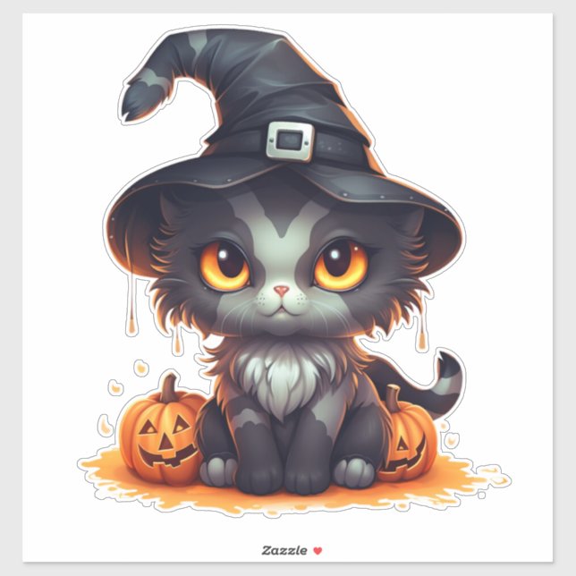 Adesivo Halloween Kitten (Folha)