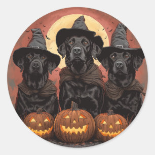 Adesivo Halloween Labrador Retriever Cachorros Bruxos