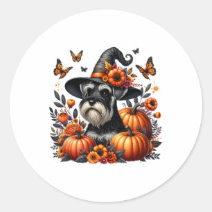 Adesivo Halloween Miniature Schnauzer Cachorro Pumpkin Aut