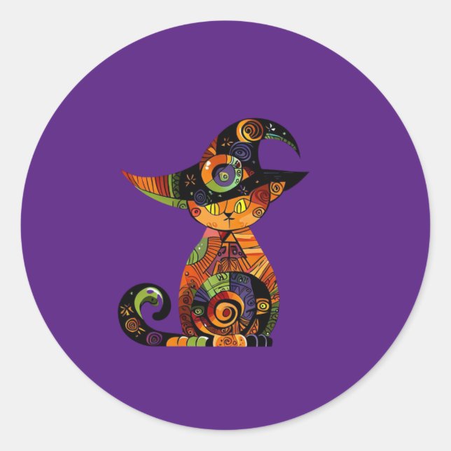Adesivo Halloween/místico/gato/queda (Frente)