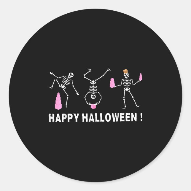 Adesivo Halloween Montessori Teacher Skeleton Dancing Educ (Frente)