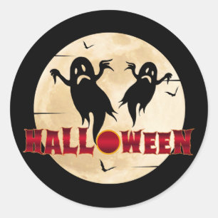 Adesivo Halloween Moon Silhouette Ghosts Bats