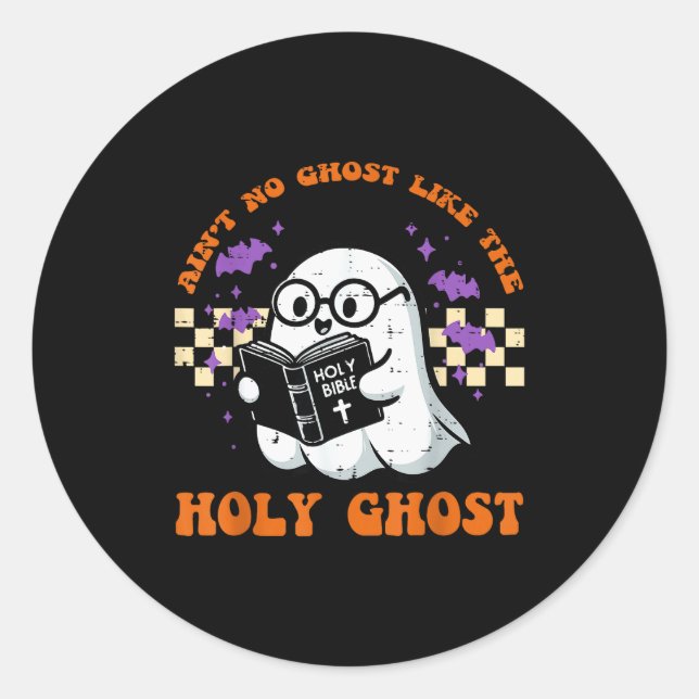Adesivo Halloween Não Tem Fantasma Como Espírito Santo Cri (Frente)