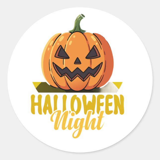 Adesivo Halloween Night Pumpkin Glow Tee on Sticker (Frente)