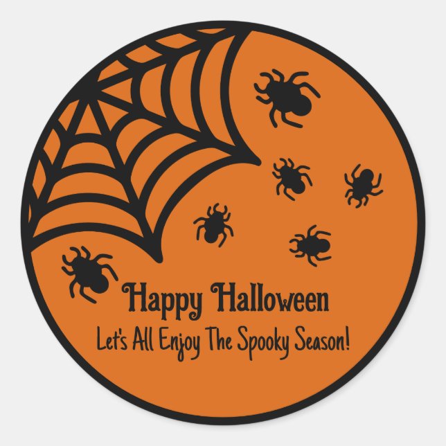 Adesivo Halloween personalizado da teia (Frente)